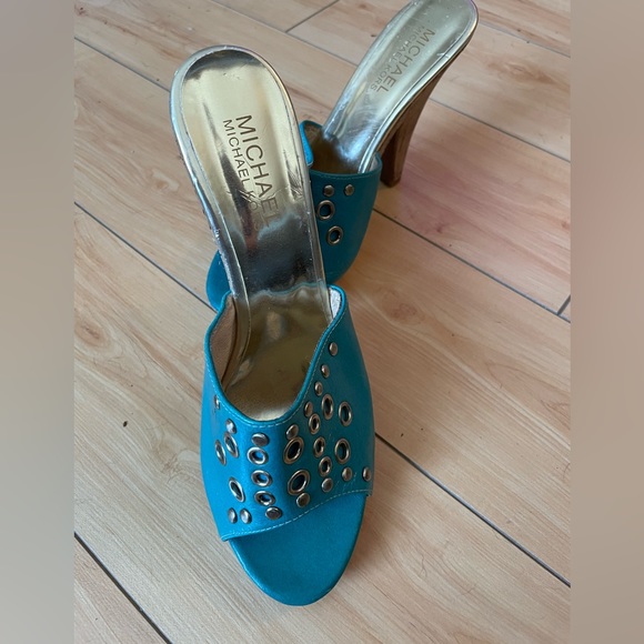 EUC MICHAEL Michael Kors Mule Tuquoise Platforms, S 6 - Picture 4 of 8